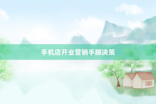 手机店开业营销手脚决策